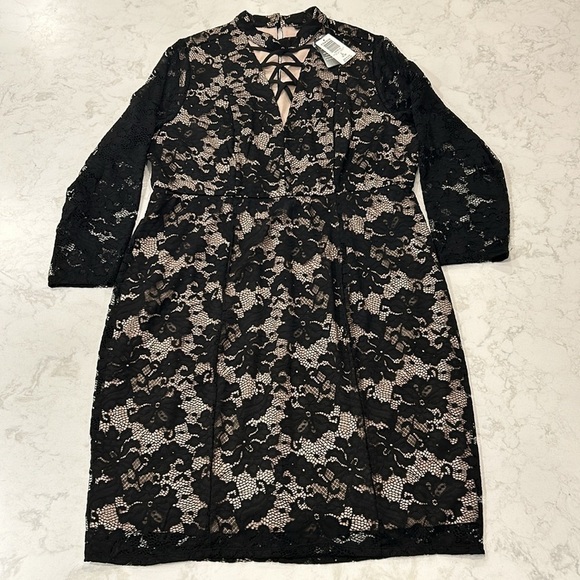 Torrid Black Lace Mock Neck Shift Dress Size 2 Wedding Formal Cocktail Gothic - Picture 11 of 16